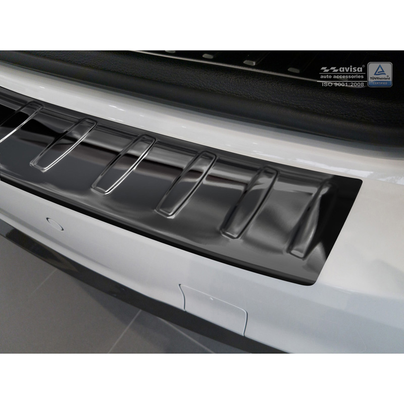 Protection de seuil arrière inox Noir-Chromé sur mesure pour BMW X3 F25 2014-2017 'Ribs'