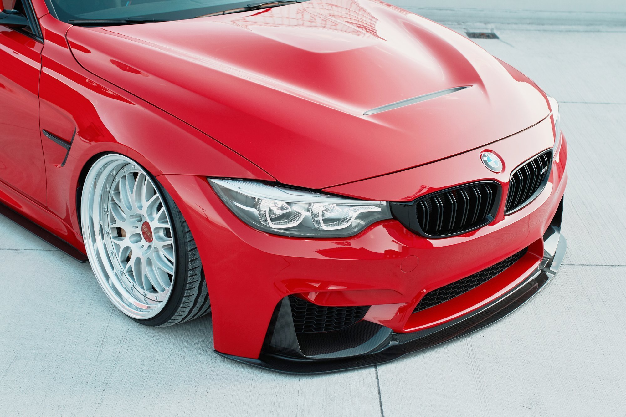 Voorspoiler passend voor BMW M3 F80 Maxton Glanzend zwart