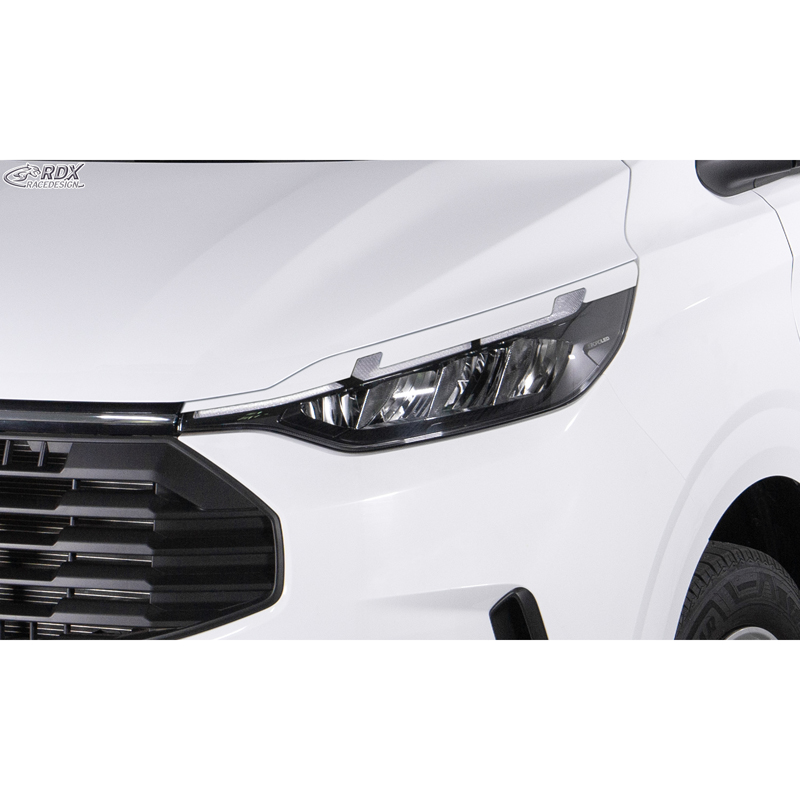 RDX Spoilers de phares sur mesure pour Ford Transit Custom & Tourneo Custom (V710) 2023- (avec phares LED & Matrix-LED) (ABS)