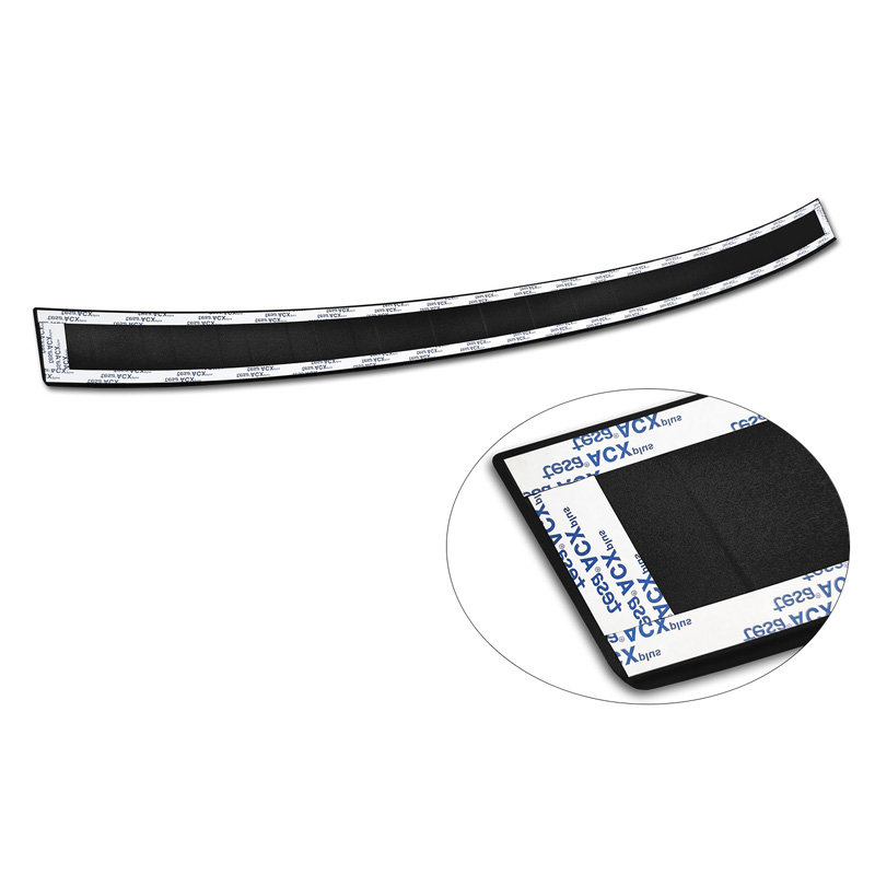 Protection de seuil arrière inox noir mat sur mesure pour Volkswagen Tiguan II / Allspace incl. Facelift & R-Line 2016-2020 / 2020-2024 'Ribs'