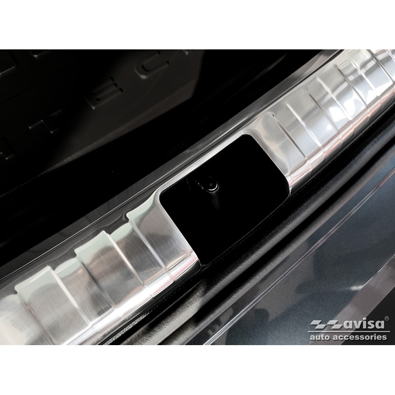 Protection de seuil arrière d'intérieur inox sur mesure pour Seat Ateca 2016-2020 & FL 2020- incl. Cupra Ateca 2018- 'Ribs'