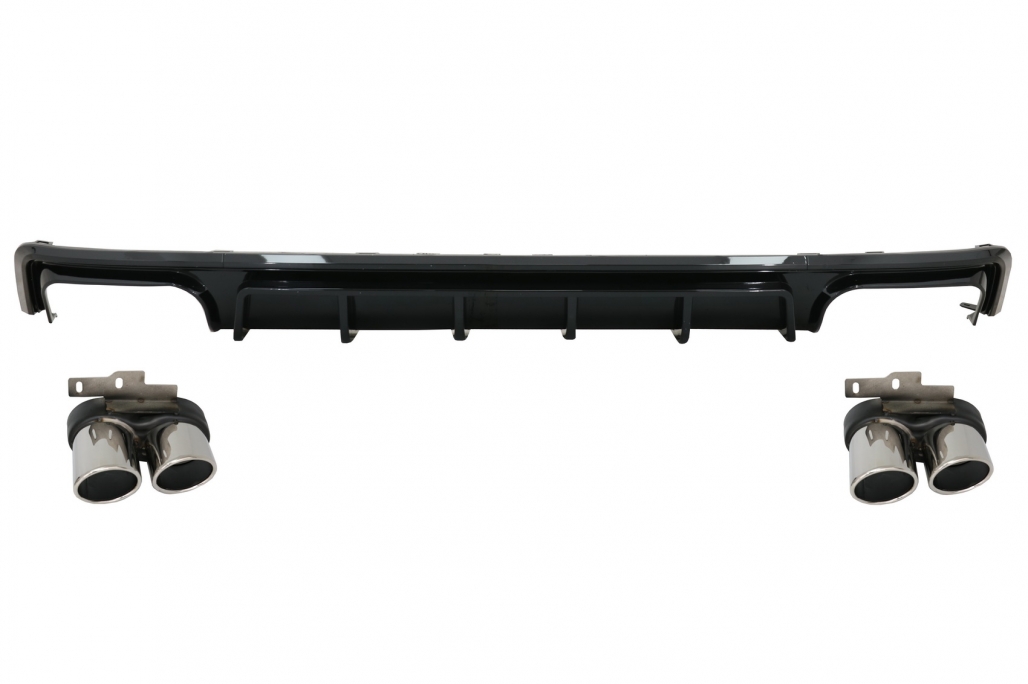 Diffusor Audi A6 S-Line C8 Zwart incl. sierstukken Zwart