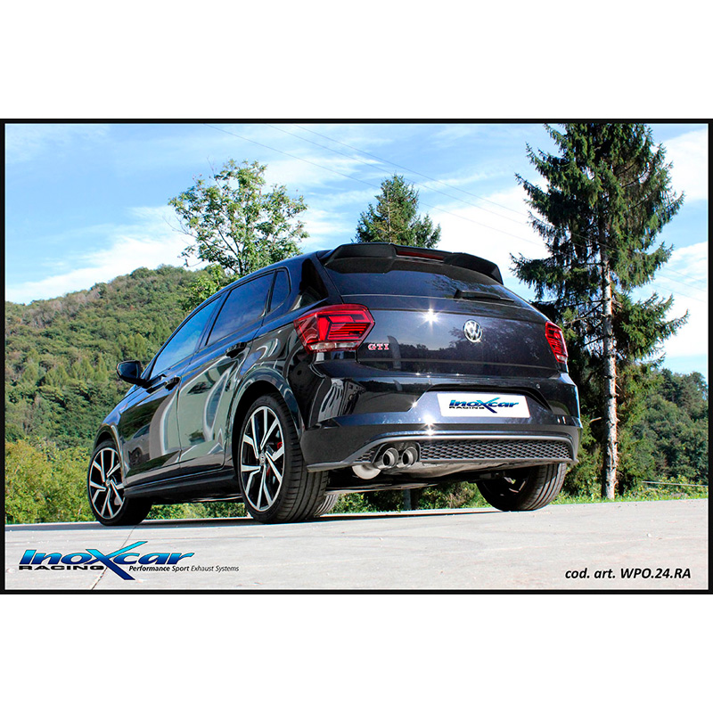 100% Inox Échappement Sport sur mesure pour Volkswagen Polo (AW) 2.0 GTI 200CV 2017- 2x80mm X-Race