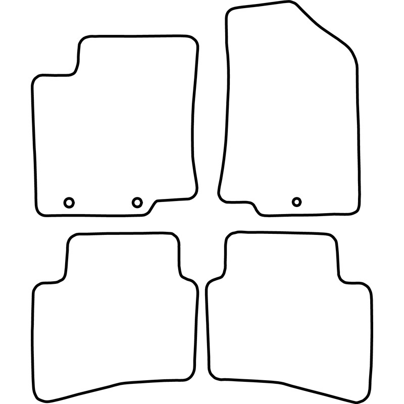 Set de tapis de sol en velours sur mesure pour Kia Rio 2015-2017