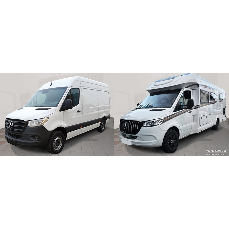 Avisa Cache pour porte-gobelet (2 pièces) Acier Inox sur mesure pour Mercedes Sprinter III 2018- - Argent