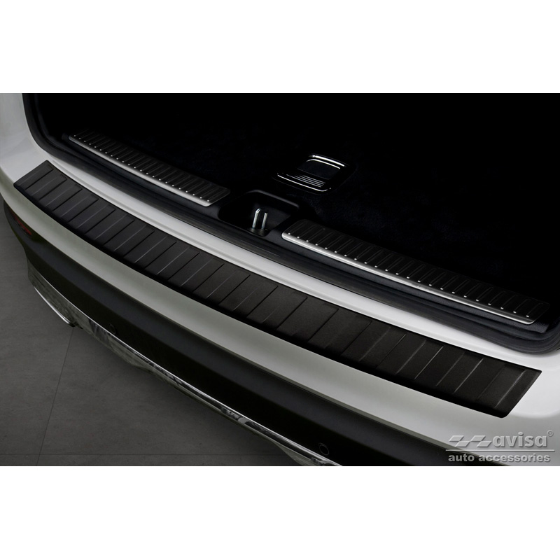 Protection de seuil arrière inox noir mat sur mesure pour Mercedes GLC 5-portes 2015-2019 & FL 2019- 'Ribs'