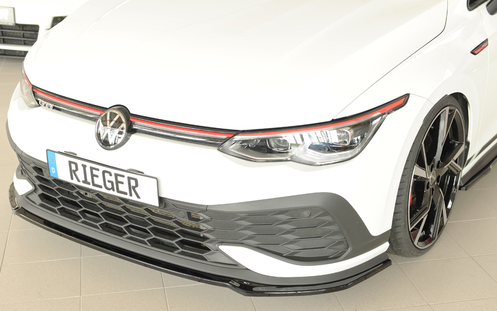 Voorspoiler Volkswagen Golf 8 GTI Clubsport Rieger Glans Zwart