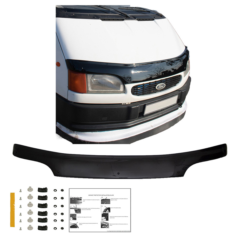 Protection du capot sur mesure pour Ford Transit MK5 1993-2002 - Noir brillant