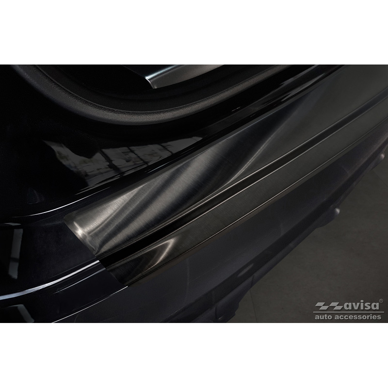 Protection de seuil arrière inox noir sur mesure pour Porsche Cayenne III 2017-