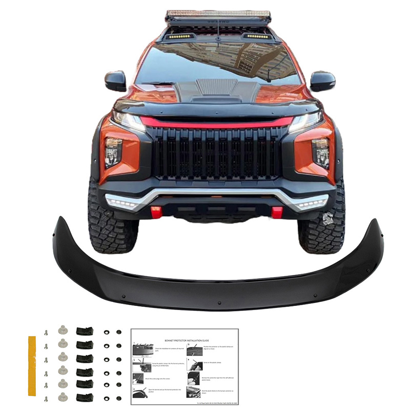 Protection du capot sur mesure pour Mitsubishi L200 Triton 6 2019- - Noir brillant