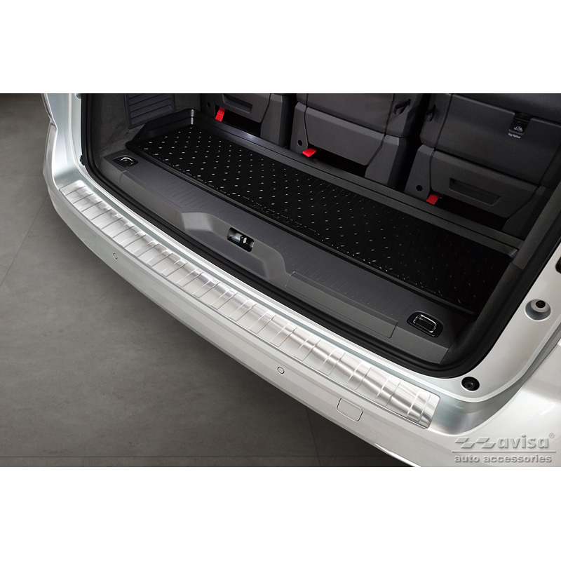 Protection de seuil arrière inox sur mesure pour Volkswagen Multivan T7 2021- - 'Ribs'
