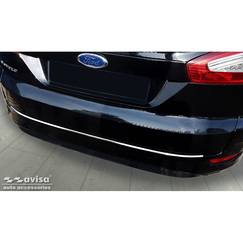 Protection de seuil arrière inox sur mesure pour Ford Mondeo Wagon 2010-2014 'Ribs'
