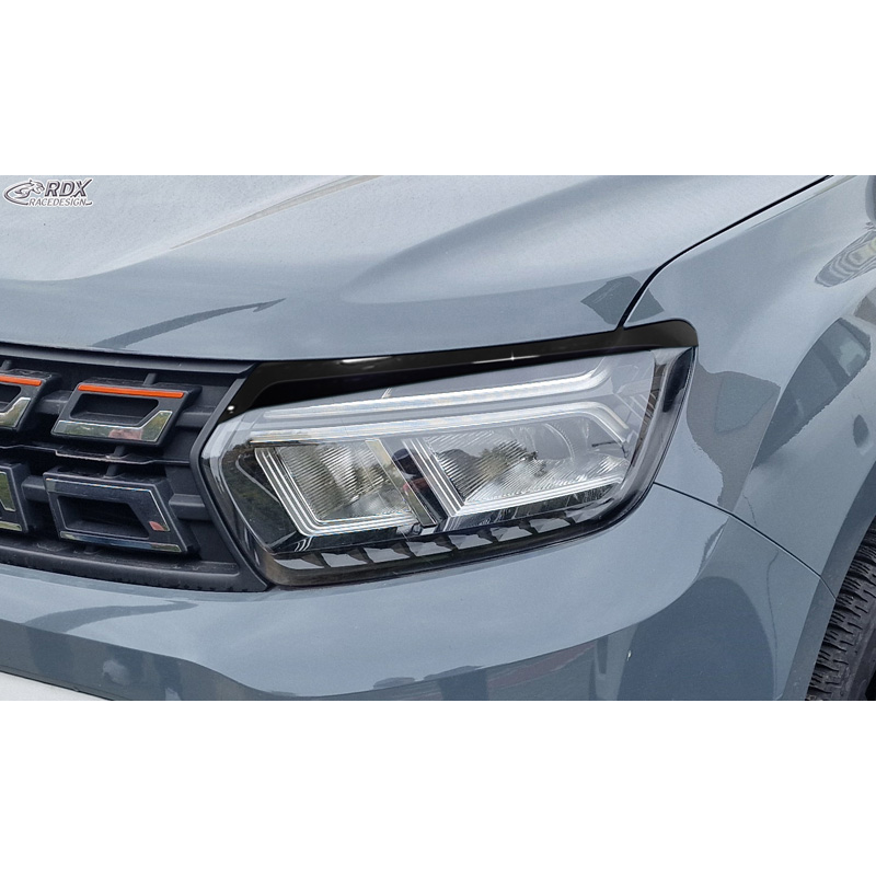 RDX Spoilers de phares sur mesure pour Dacia Duster II 2018-2024 (ABS Noir Brillant)