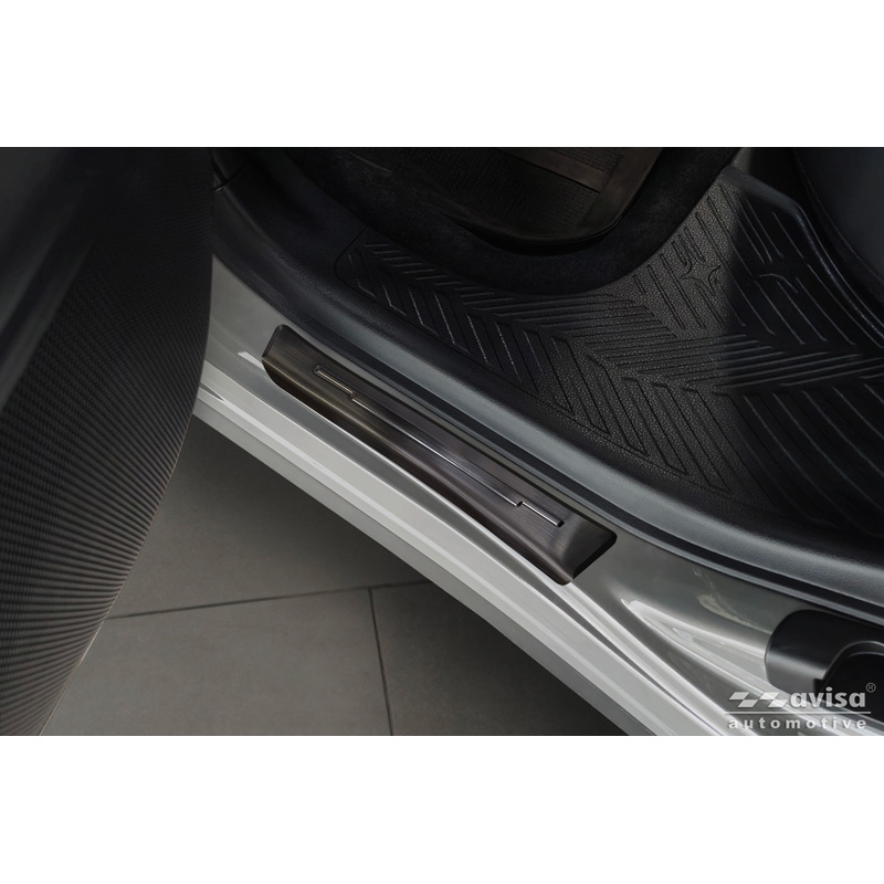 Avisa Seuils de portes inoxydable noir sur mesure pour Subaru Forester (SL) 2024- - 4-pièces