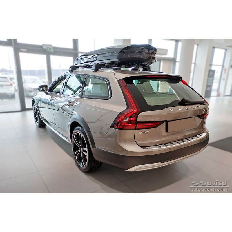 Protection de seuil arrière inox sur mesure pour Volvo V90 II 2016- (incl. Cross Country) 'STRONG EDITION'