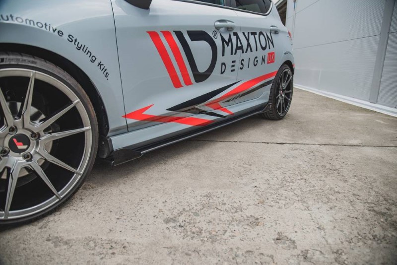 Duurzame Zijskirts + Kleppen Ford Fiesta Mk8 ST / ST-Line Racing Glanzend Zwart