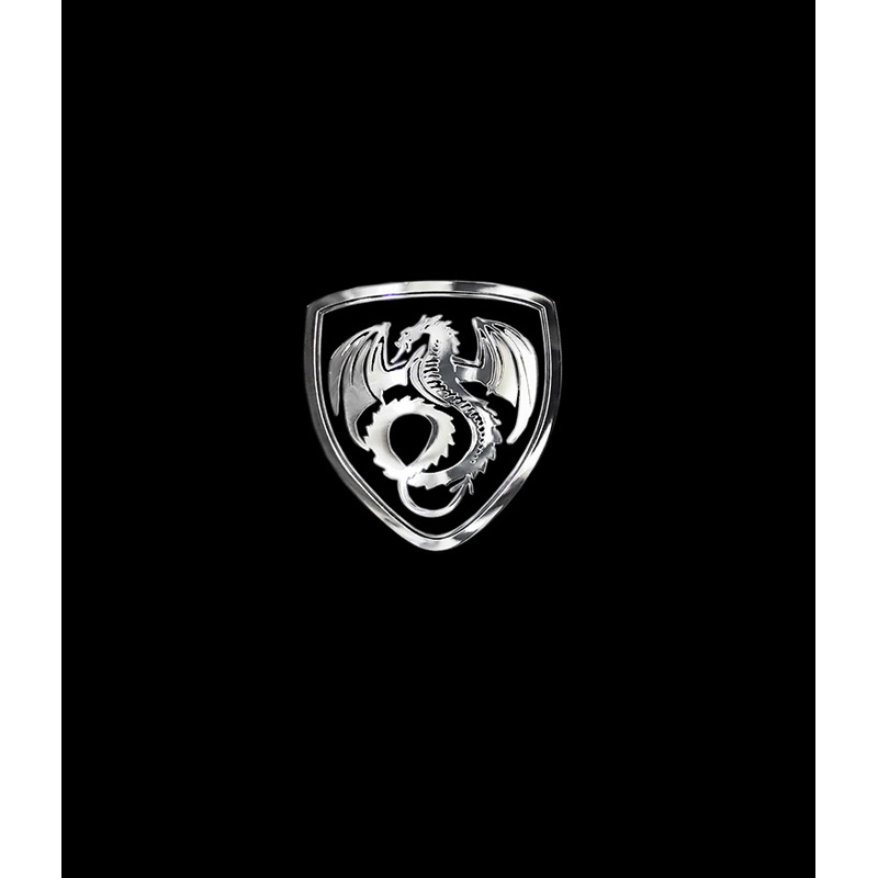 Autocollant Nickel 'Dragon in a shield' - 50x45mm