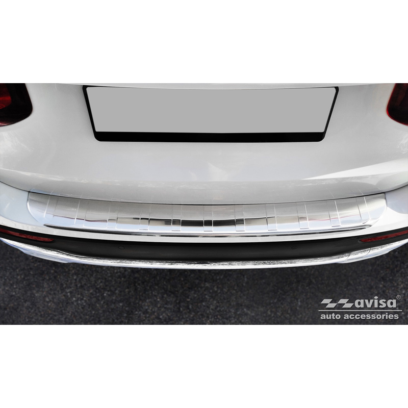 Protection de seuil arrière inox sur mesure pour Mercedes GLB (X247) incl. AMG 2019- 'Ribs'