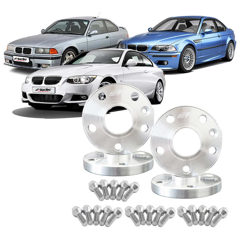 Simoni Racing Kit d'Élargisseurs de Roue en aluminium - 2x16mm(AV) - 2x18mm(AR) (Moyeu 72,6mm) avec boulons de roue - sur mesure pour BMW divers