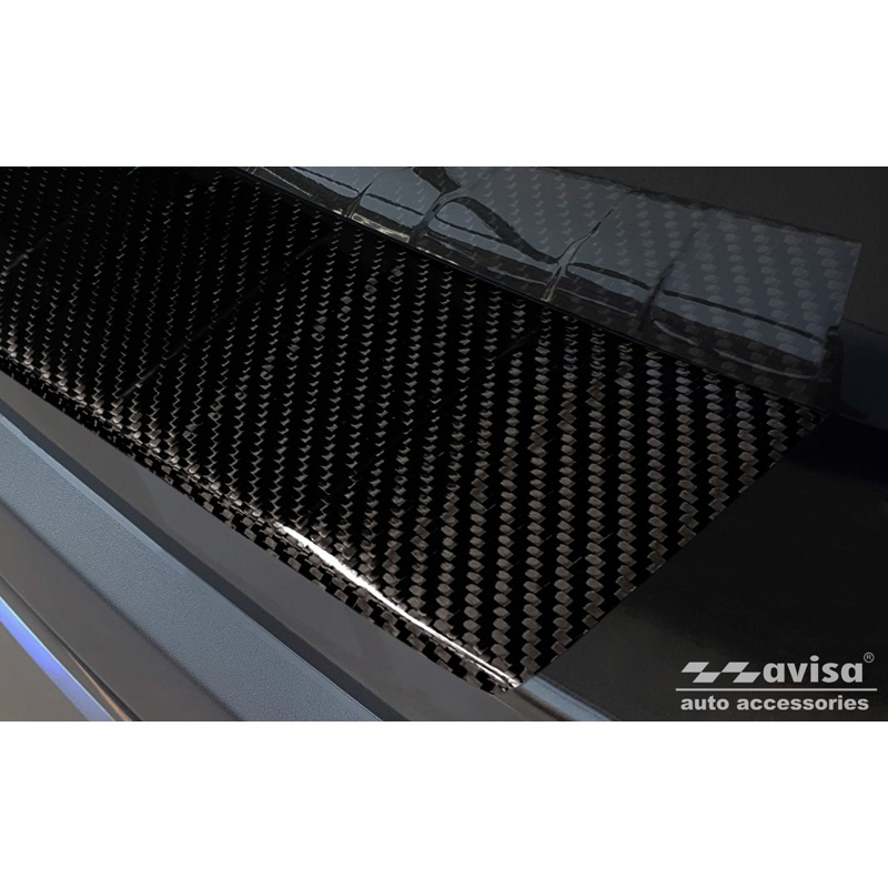 Protection de seuil arrière carboné 3D sur mesure pour Nissan X-Trail Facelift 2017- & FL 2020- 'Ribs'