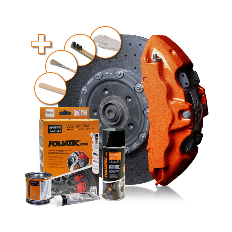 Foliatec Set peinture étriers de freins - cosmic orange metallic - 3 Components
