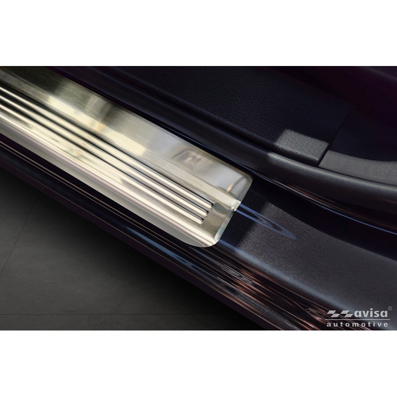 Avisa Seuils de portes inox sur mesure pour Nissan Qashqai II 2013-2017 & Facelift 2017-2020 - 'Lines' - 4-pièces