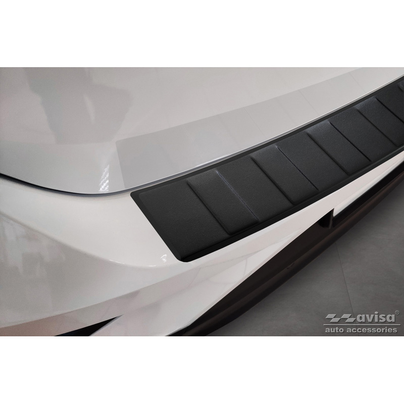 Protection de seuil arrière inox noir mat sur mesure pour Volkswagen T-Roc 2017-2022 & Facelift 2022- incl. Cabrio 'Ribs'