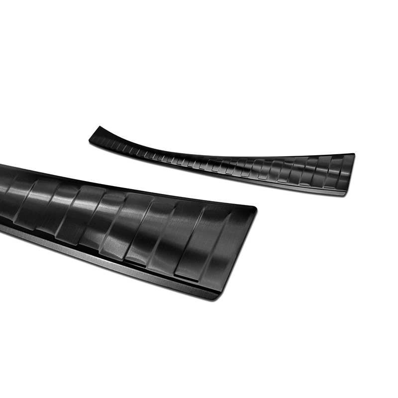 Protection de seuil arrière inox noir sur mesure pour Mitsubishi ASX Facelift 2019- 'Ribs'