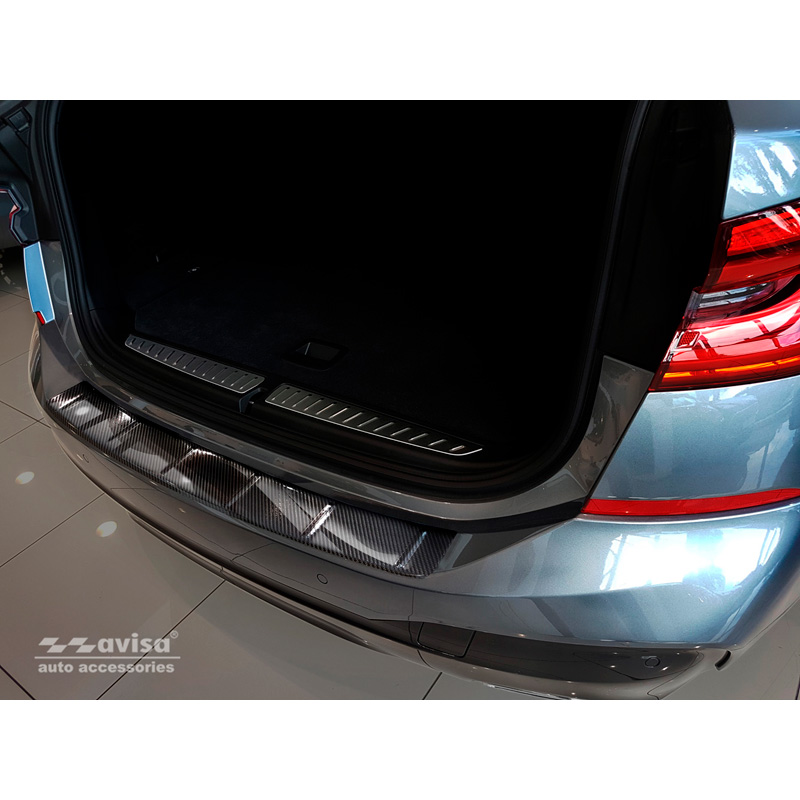 Protection de seuil arrière carboné 3D sur mesure pour BMW Série 6 Gran Turismo G32 2017- 'Ribs'