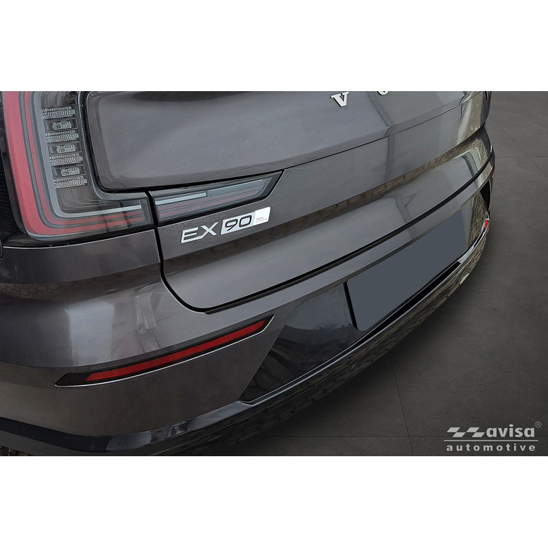 Avisa Protection de Seuil de Coffre Acier Inox sur mesure pour Volvo EX90 2022- - Noir Brillant