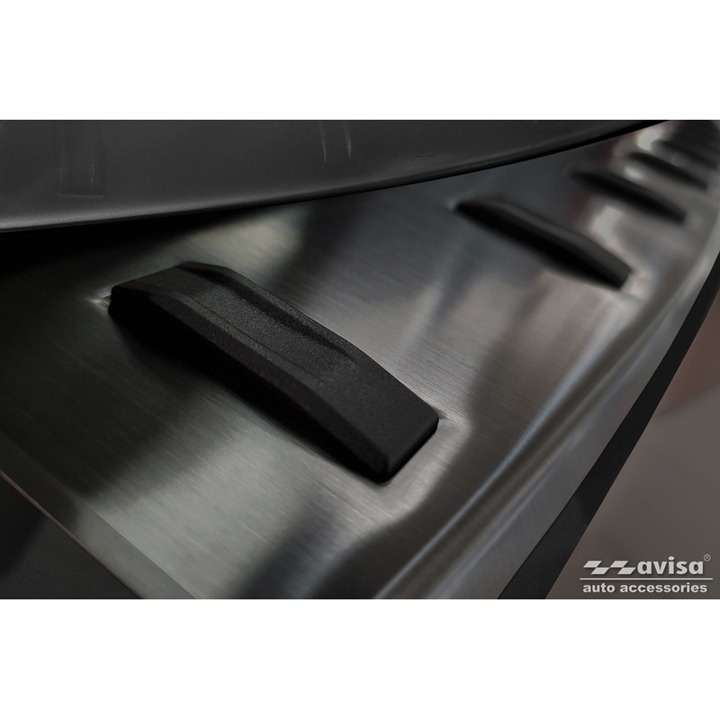 Protection de seuil arrière inox noir sur mesure pour BMW X5 (G05) M-Sport 2018- 'STRONG EDITION'