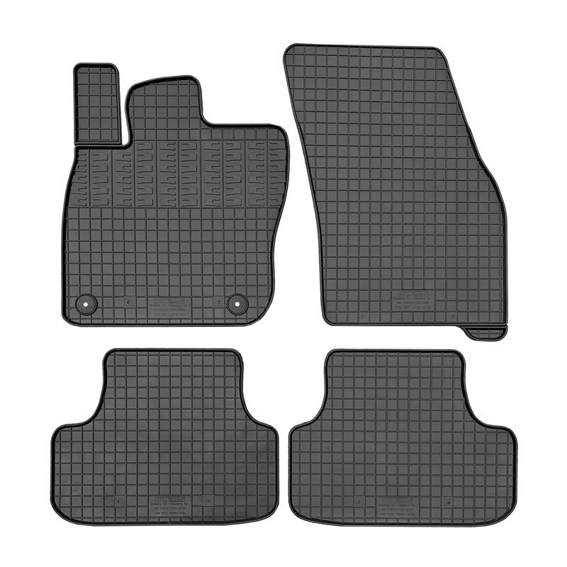 CIKCAR Set tapis de caoutchouc sur mesure pour Volkswagen T-Roc II eTSi 2025- (4-pièces + points de fixage)