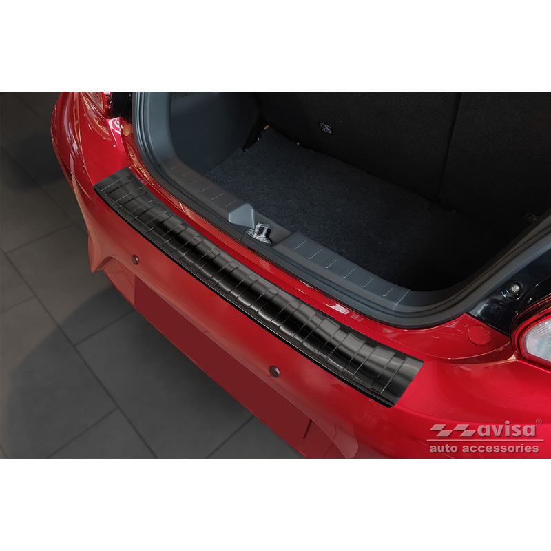 Protection de seuil arrière inox Noir sur mesure pour Mitsubishi Space Star Facelift 2020- 'Ribs'
