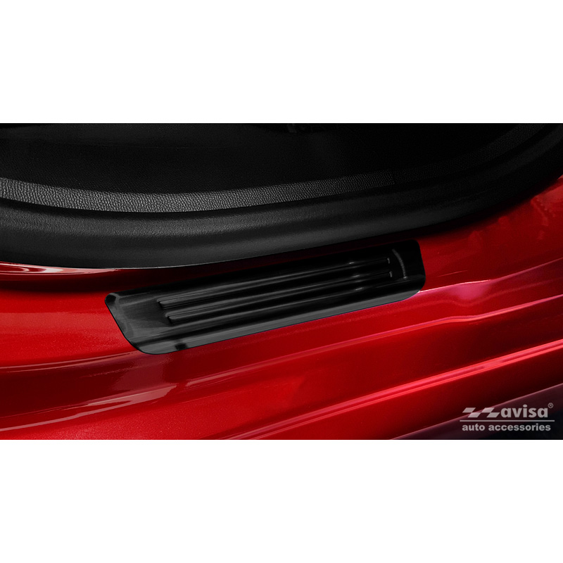 Seuils de portes inoxydable noir sur mesure pour Opel Corsa F HB 5-portes 2019- 'Special Edition' - 4-pièces (excl. Equipment Ultimate)