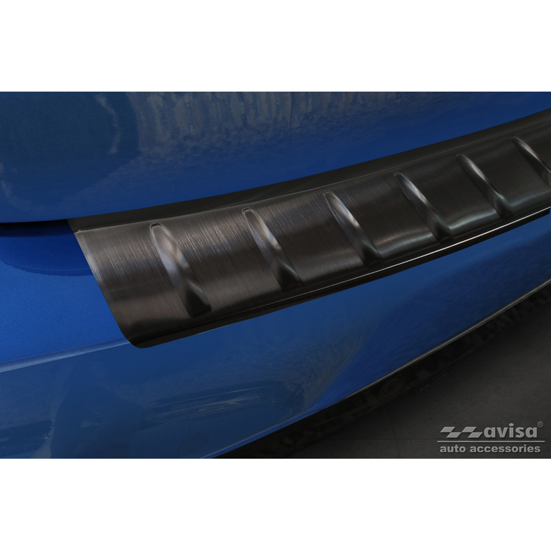 Protection de seuil arrière inox Noir sur mesure pour BMW 2 Active Tourer F45 2013-2021 avec Pacquet-M 'Ribs'