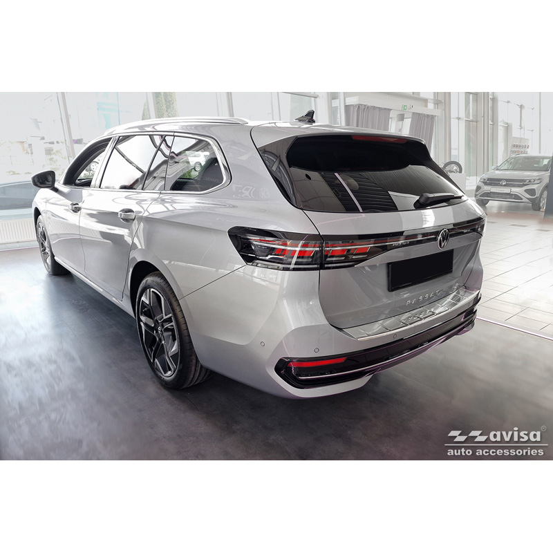Seuils de portes inoxydable sur mesure pour Volkswagen Passat Variant (CJ5) incl. R-Line & Hybrid 2024- / Skoda Superb IV Combi 2024- 'Lines' - 4-pièces