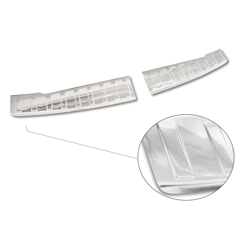 Protection de seuil arrière inox sur mesure pour Dacia Sandero III 2020-2022 & Facelift 2022- 'Ribs' incl Stepway (2-pièces)