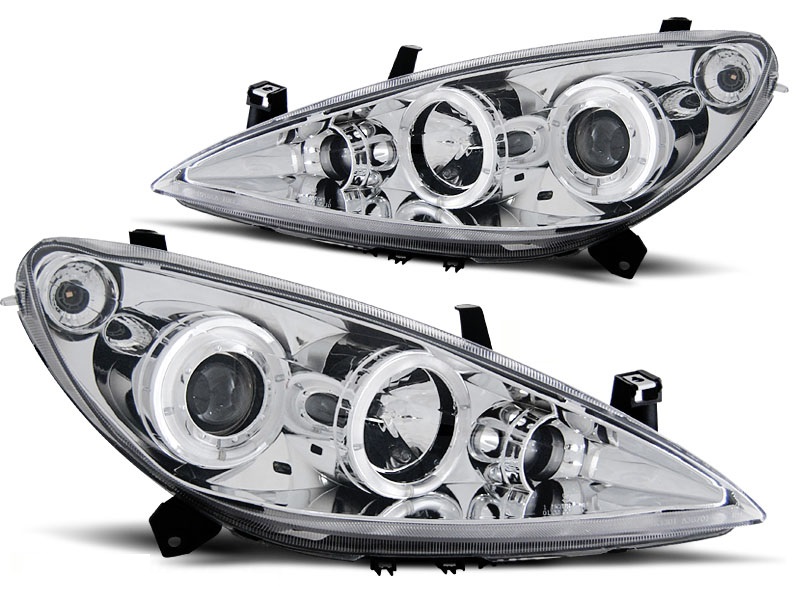 Phares Peugeot 307 Angel Eyes chrome