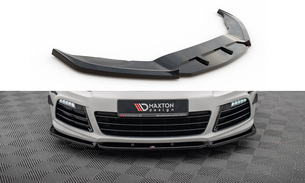 Voorspoiler V.3 Volkswagen Scirocco R Maxton Glans Zwart