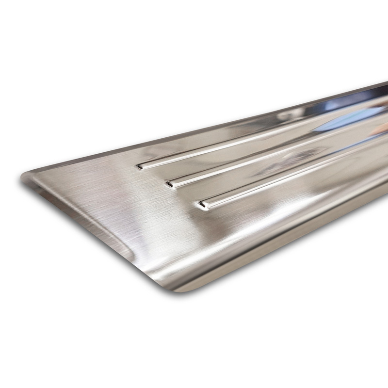 Seuils de portes inox sur mesure pour Opel Zafira (C) Tourer 2012-2016 & Facelift 2016-2019 'Lines' - 4-pièces