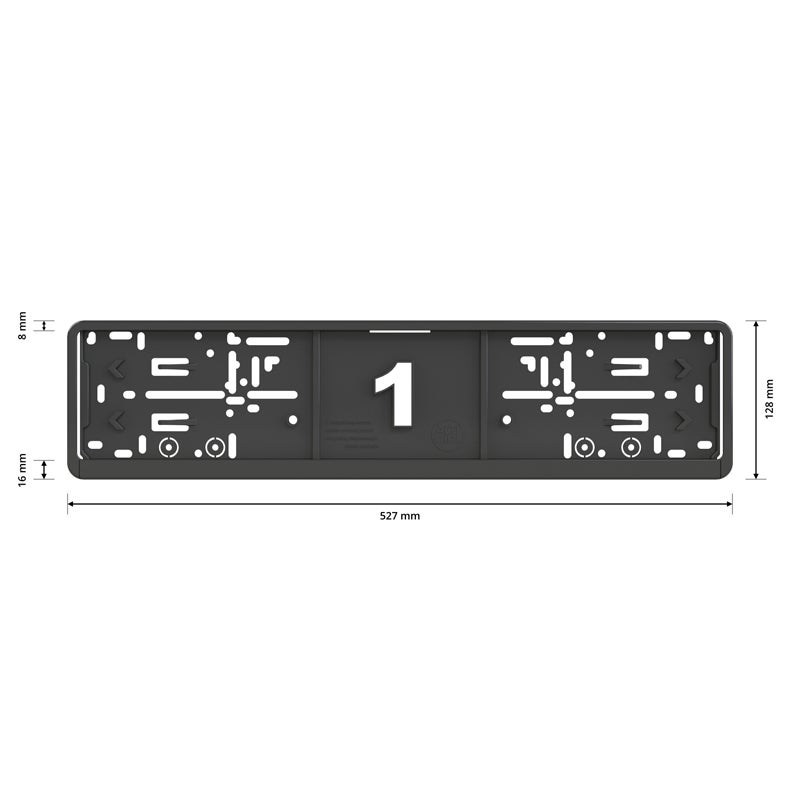 Alti Giri Set de Portes-plaque synthétique 52,7x12,8cm - Type Autodromo - Noir - 2 pièces