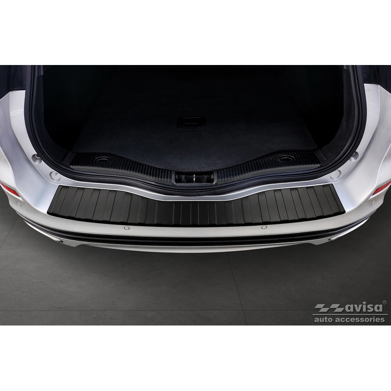 Protection de seuil arrière inox noir mat sur mesure pour Ford Mondeo V Wagon 2014- 'Ribs'